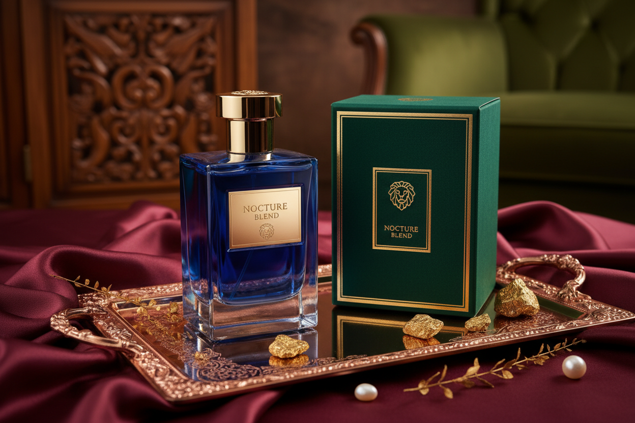 Premium luxury perfume with gold and colors